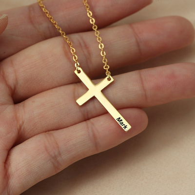 Customizable Cross Name Necklace - Look Authority