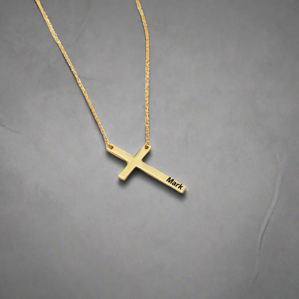 Customizable Cross Name Necklace - Look Authority